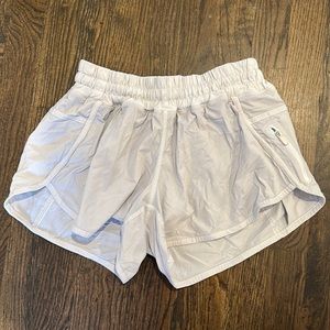 White/gray Lulu Shorts